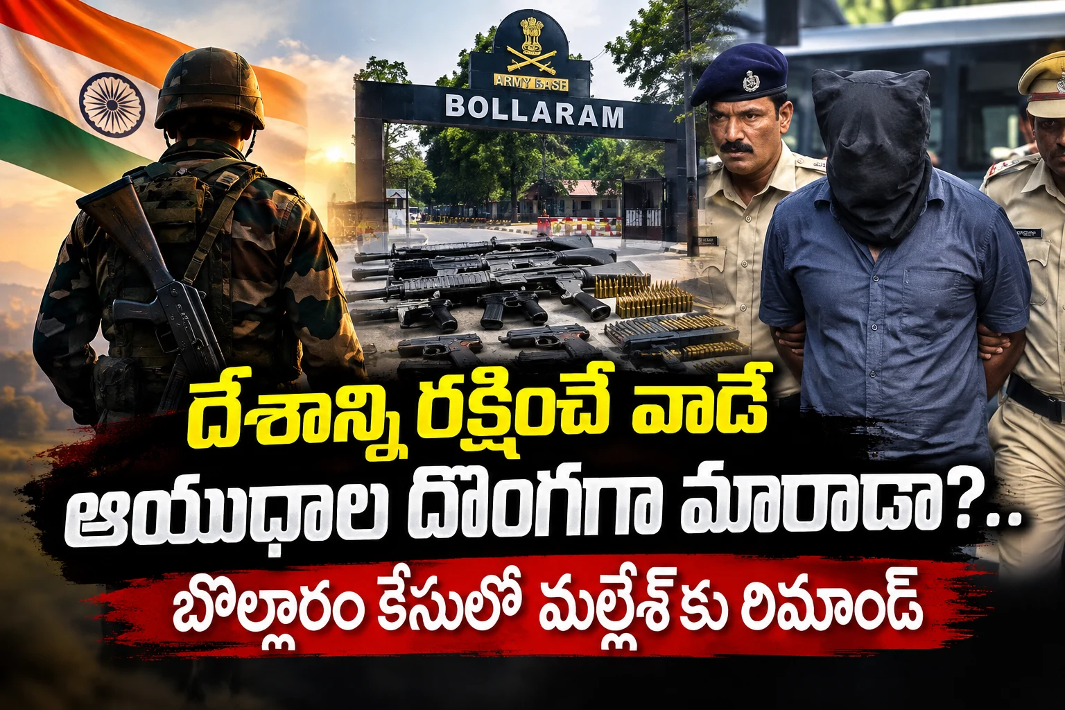 బొల్లారం ఆర్మీ ఆయుధాల చోరీ కేసులో మాజీ హవల్దార్‌ మల్లేశ్‌కు రిమాండ్‌