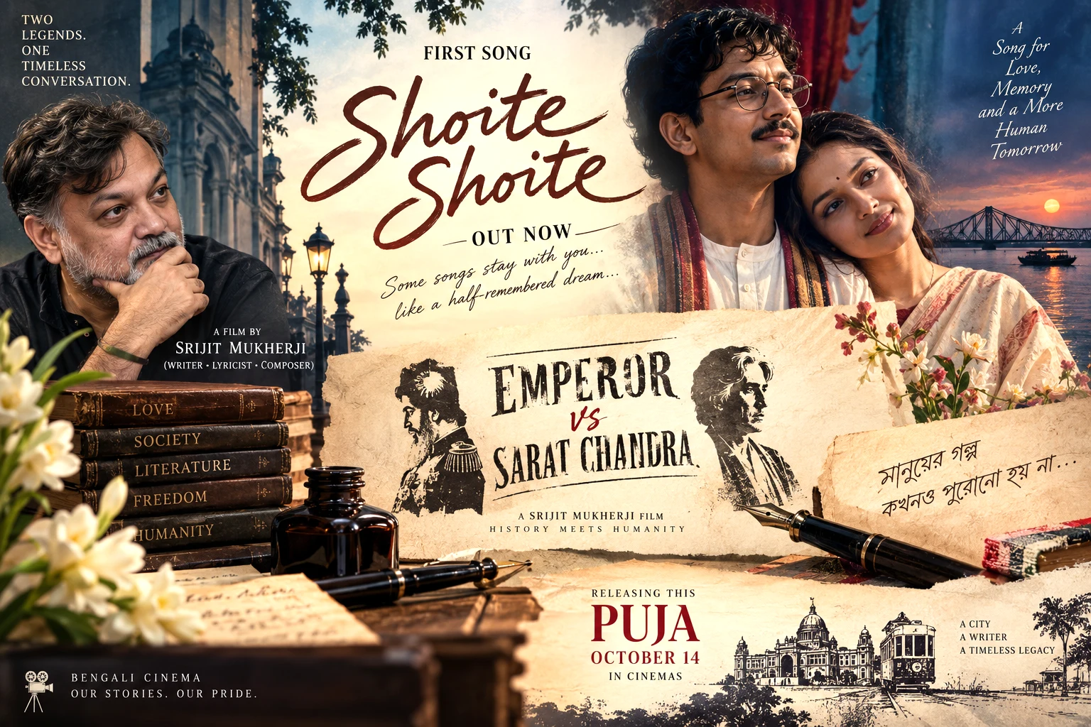 representing the first song Shoite Shoite from Srijit Mukherji’s Emperor vs Sarat Chandra ahead of its Puja release