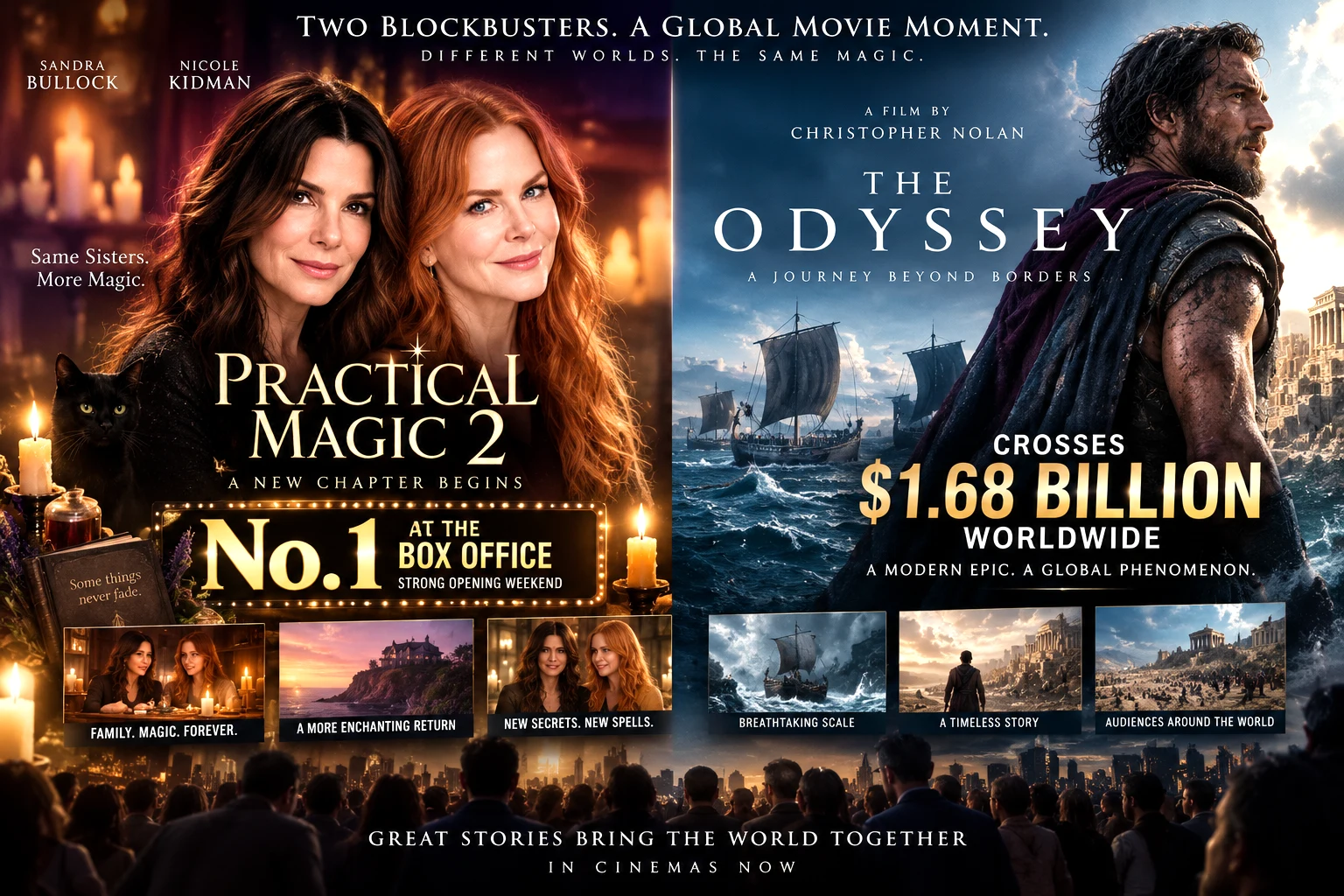 Practical Magic 2’s No. 1 opening alongside Christopher Nolan’s The Odyssey crossing $1.68 billion worldwide