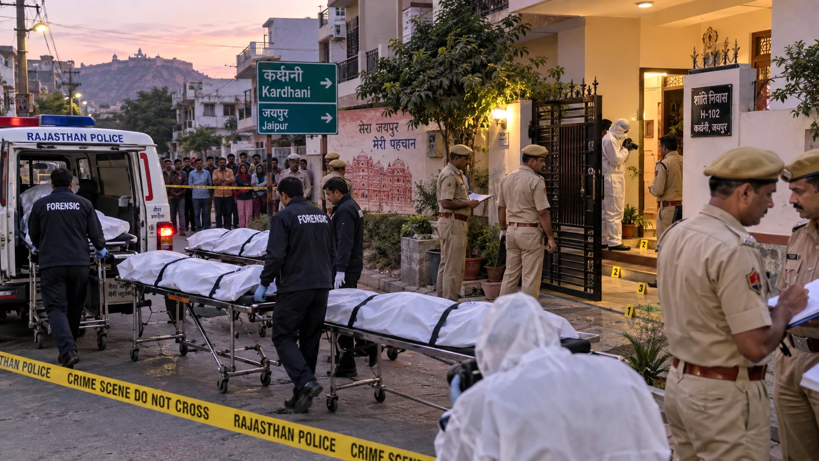 the police investigation into the deaths of four family members at a home in Jaipur’s Kardhani area