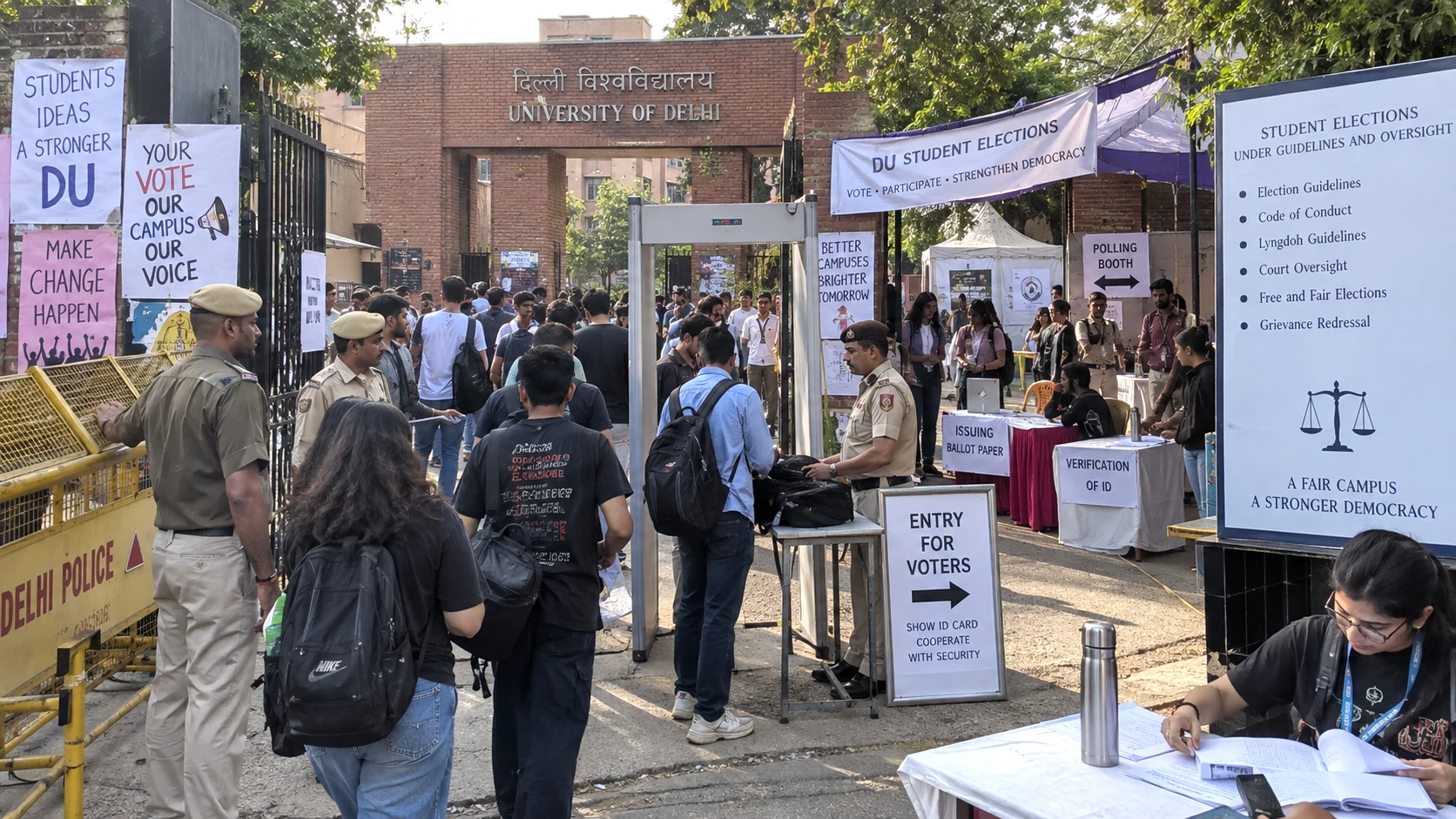 Delhi University student elections underway under heightened security and judicial scrutiny
