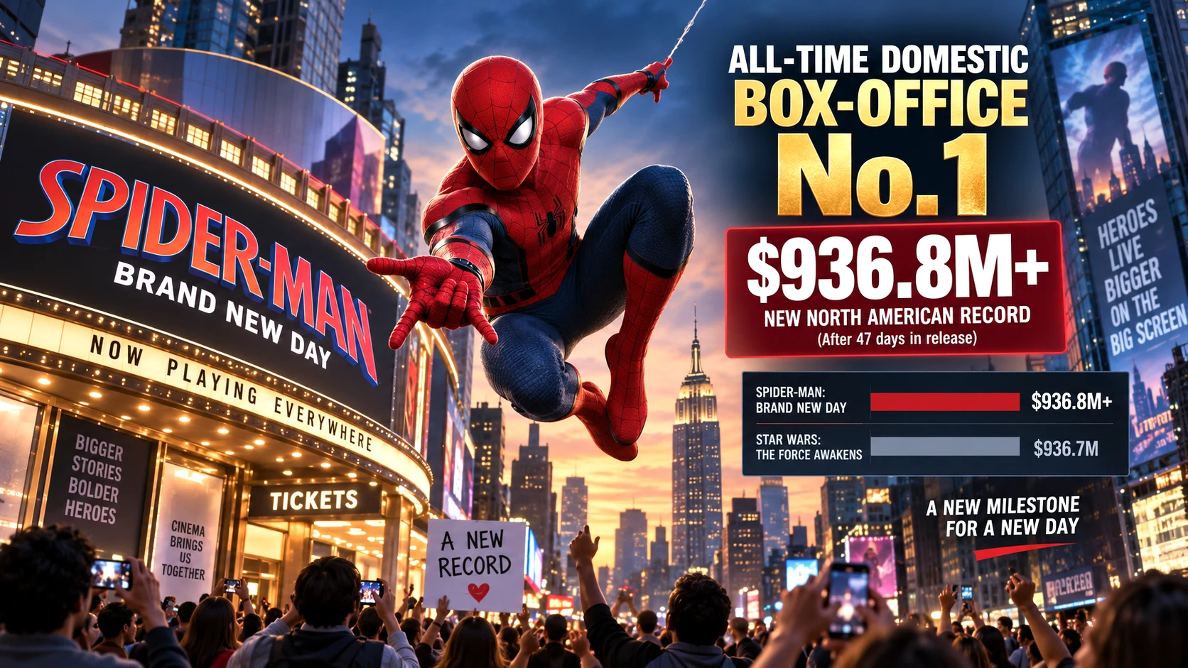 Spider-Man: Brand New Day setting a new all-time domestic box-office record