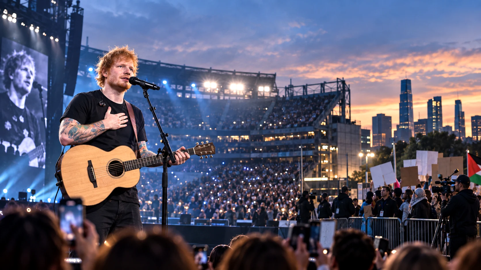 Ed Sheeran’s Philadelphia concert remarks on Gaza and the ongoing Loop Tour controversy