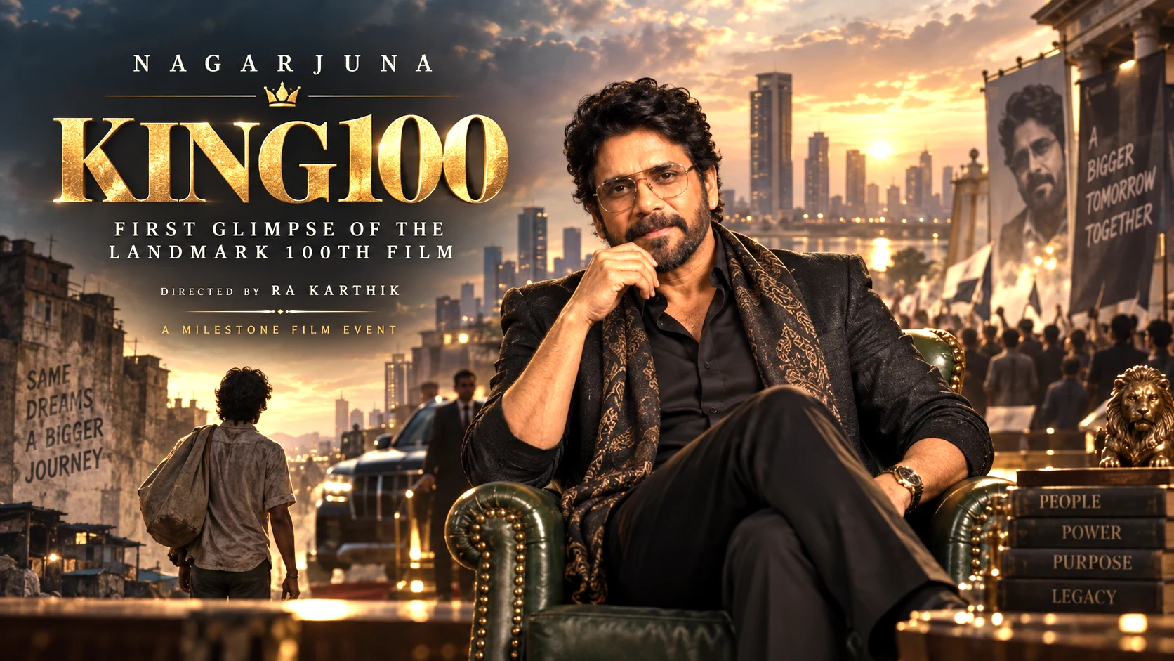 the first glimpse of Nagarjuna’s landmark 100th film King100