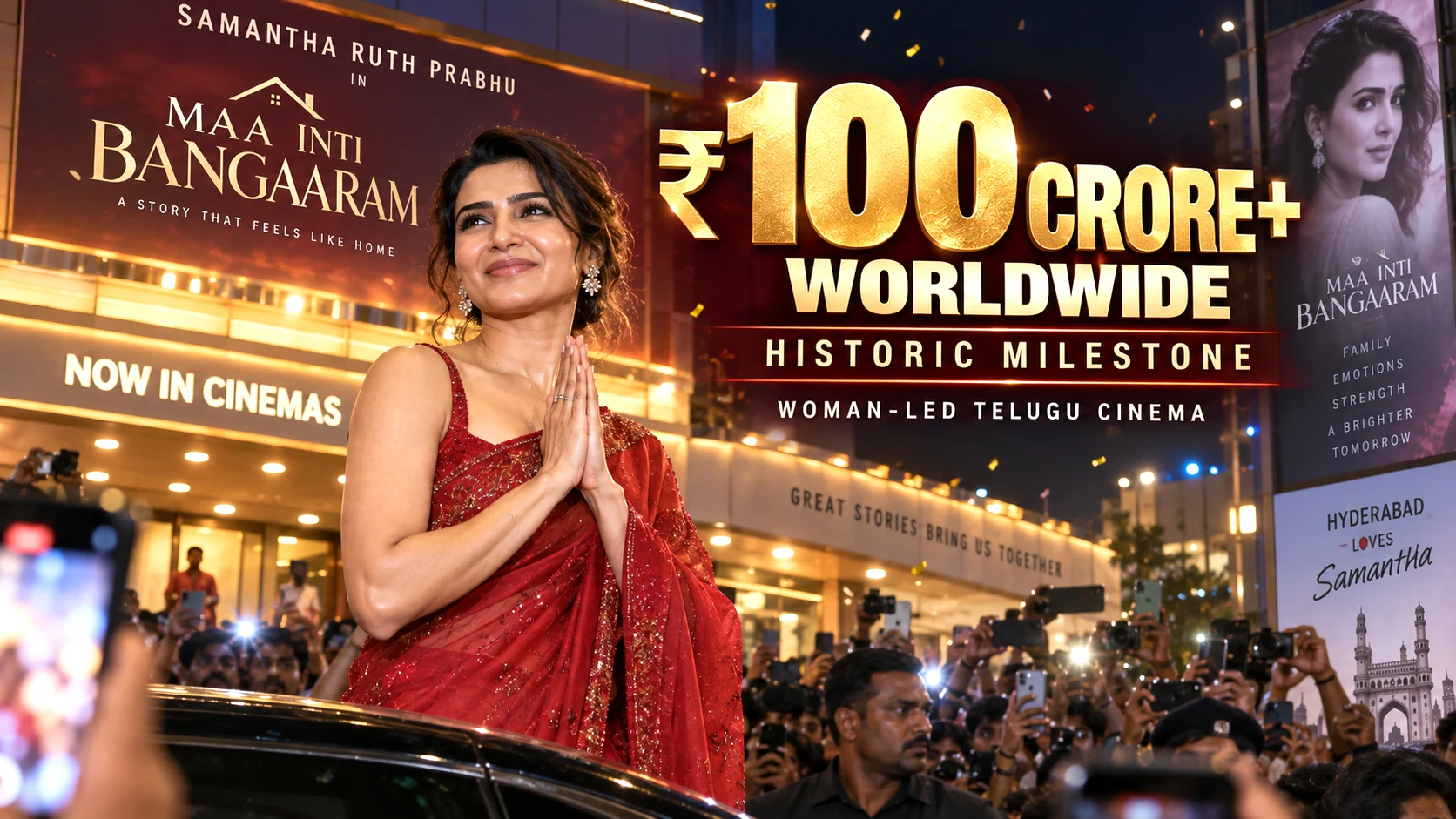 the historic ₹100 crore worldwide milestone of Samantha Ruth Prabhu’s Maa Inti Bangaaram