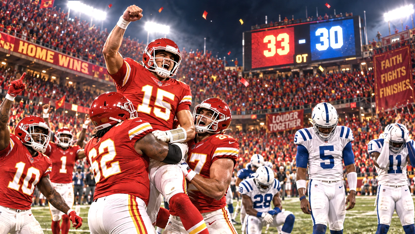 the Kansas City Chiefs’ overtime victory over the Indianapolis Colts on Sunday Night Football