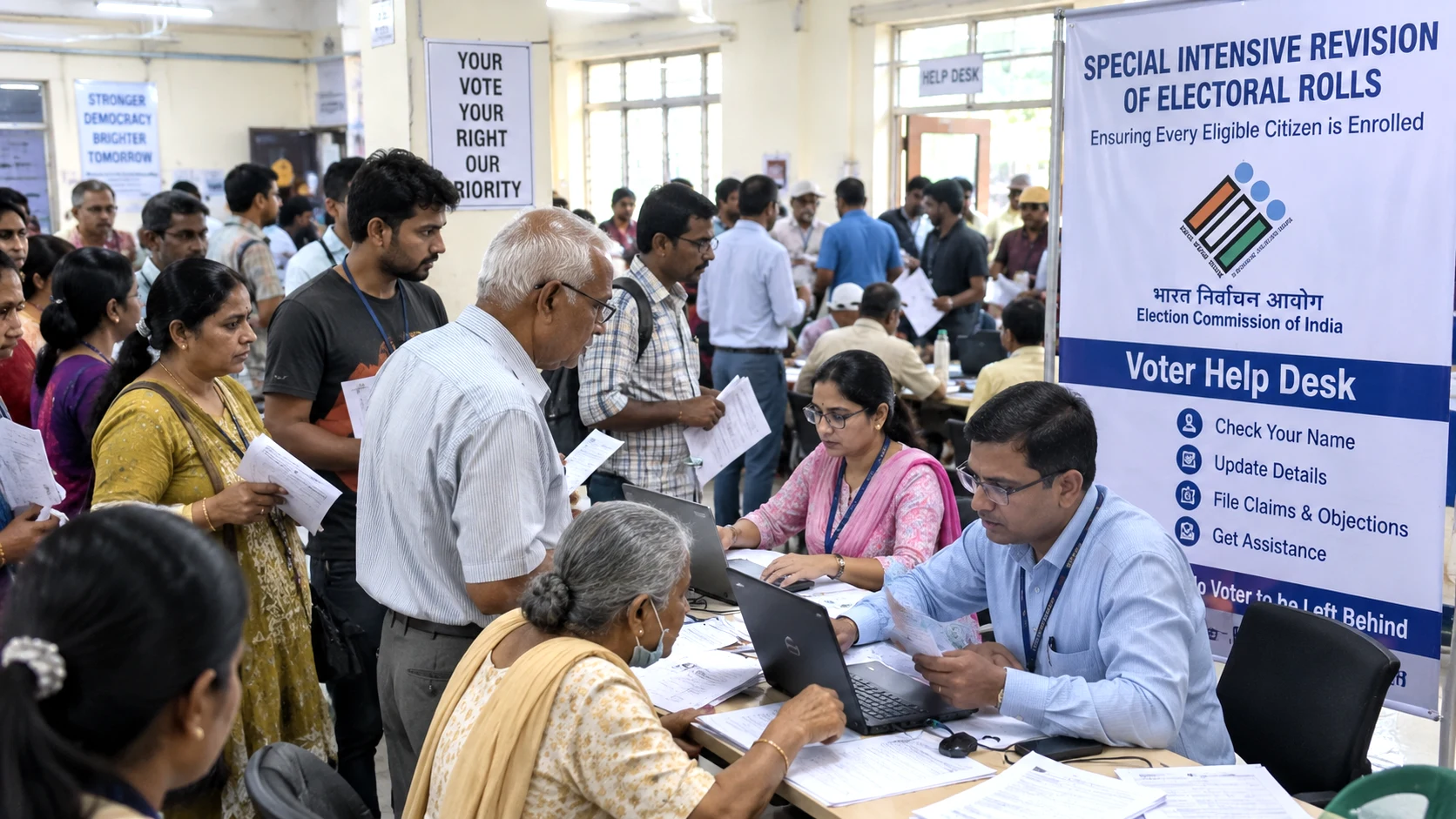 Delhi voters seeking assistance during the Special Intensive Revision of electoral rolls