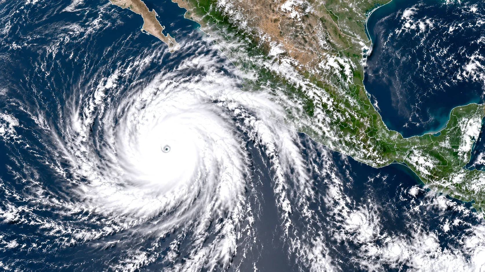 Hurricane Polo as a powerful Category 4 storm off the southwestern coast of Mexico with outer rainbands reaching land