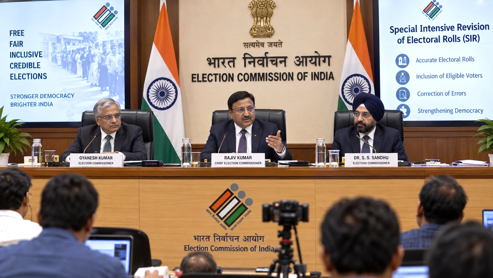 Election Commission of India officials amid debate over internal deliberations on the Special Intensive Revision of electoral rolls