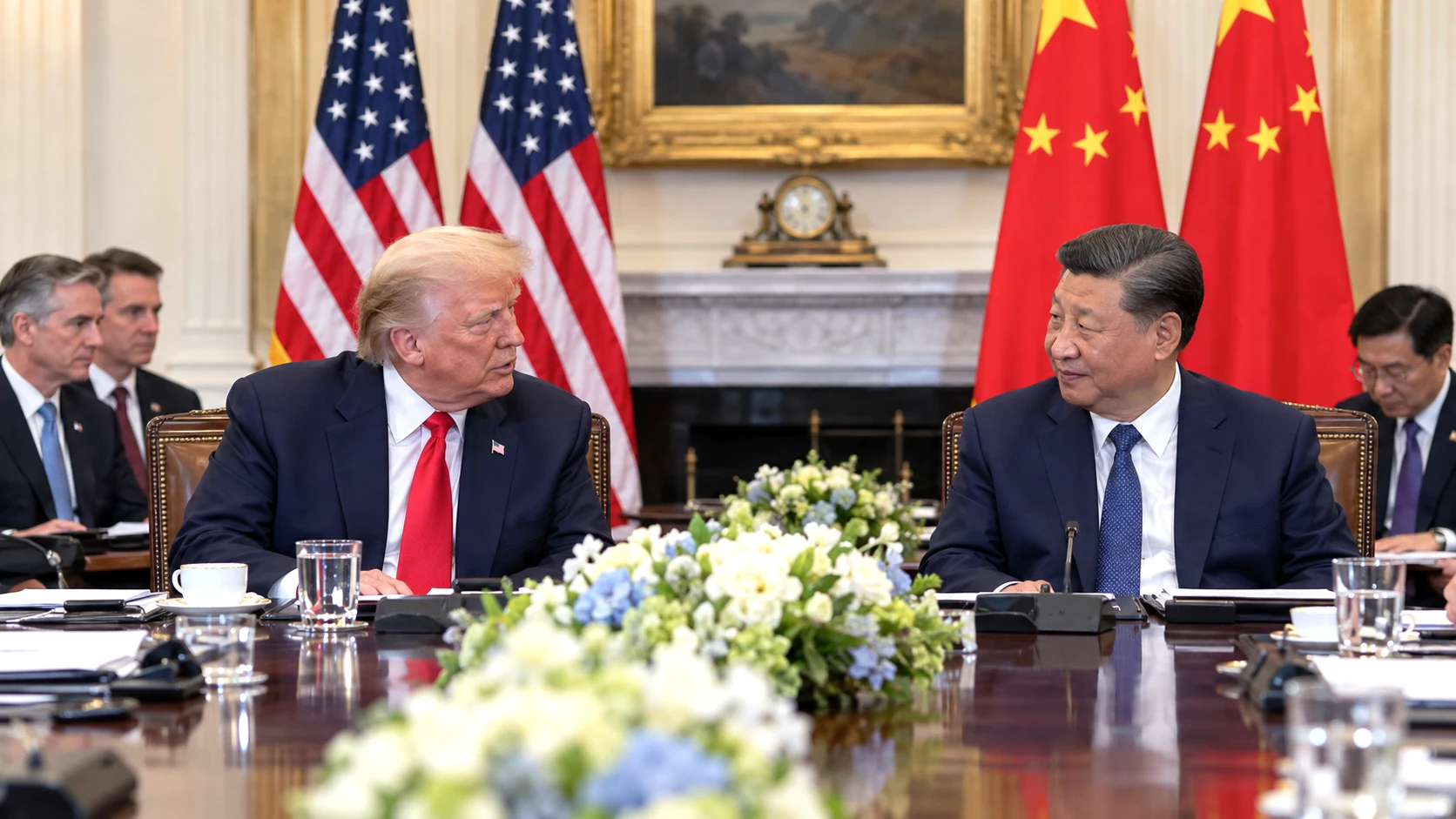 rump and Xi Jinping during White House talks on trade, artificial intelligence and global security in September 2026