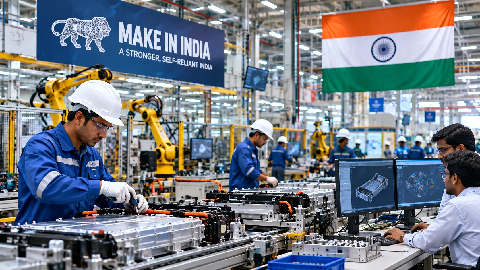 Modern Indian manufacturing and technology facilities representing India's record foreign direct investment inflows in FY2025-26