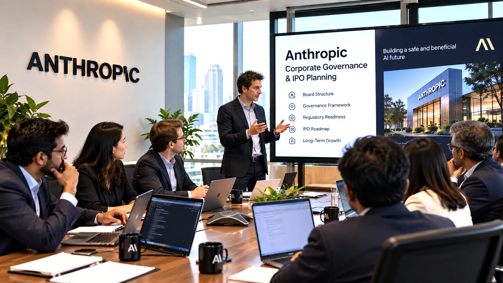 Anthropic corporate governance and IPO planning represented at a professional technology-company meeting