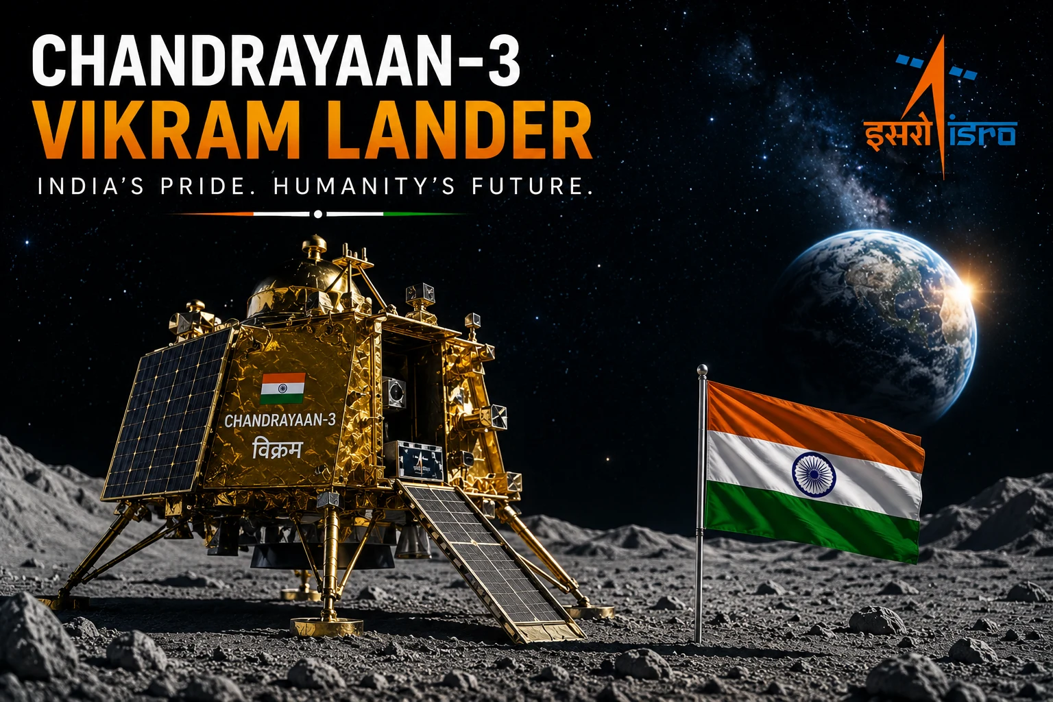 National Space Day 2026 celebrating India’s Chandrayaan-3 Moon landing and ISRO space achievements