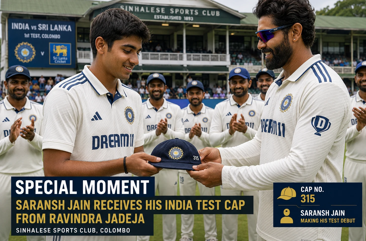 Indian cricket team during the India vs Sri Lanka second Test in Colombo as Team India chase a 2-0 series victory